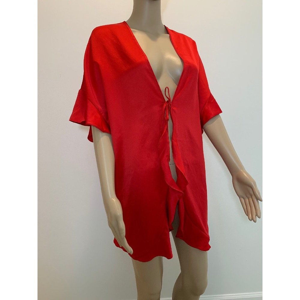 NWT Victorias Secret Kimono Robe One Size Red Love Open Front